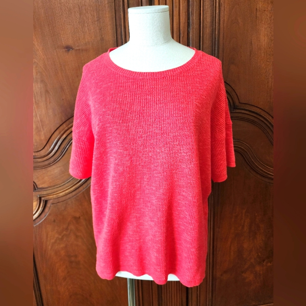 EUC- Rosy Red Eileen Fisher S-Sleeve Top!!❤️🍒💥